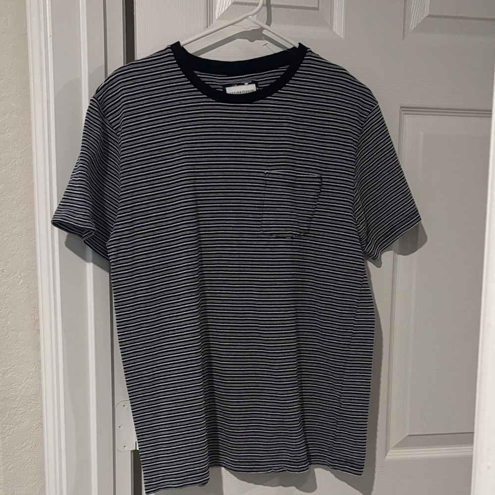Denim & Flower Navy and White Striped Tee